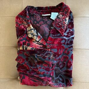 White Stag Crushed Velvet Sheer Long Sleeve